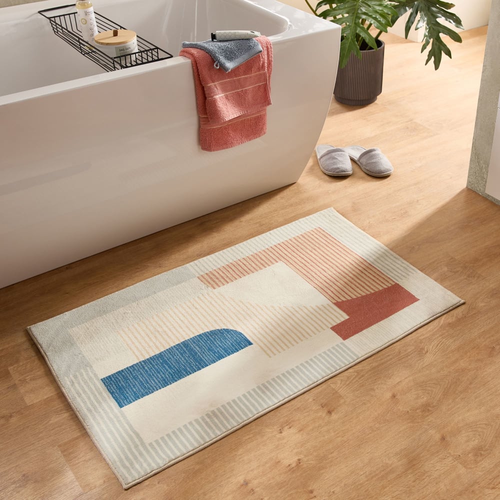 Tapis de bain moelleux - gris multicolore 60x100 cm — vue 3