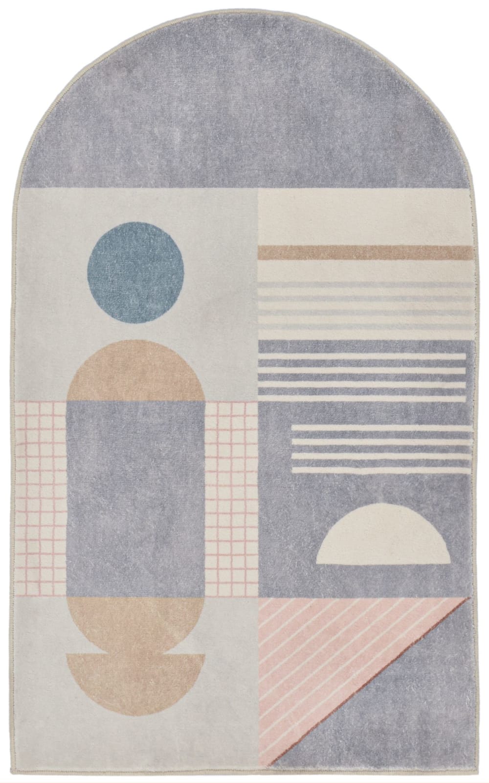 Tapis de bain moelleux - gris multicolore 50x60 cm