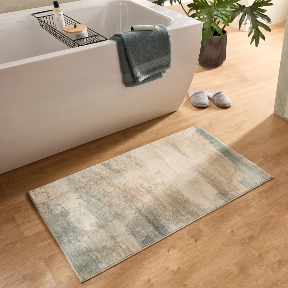 Tapis de bain moelleux - beige multicolore 60x100 cm — vue 3