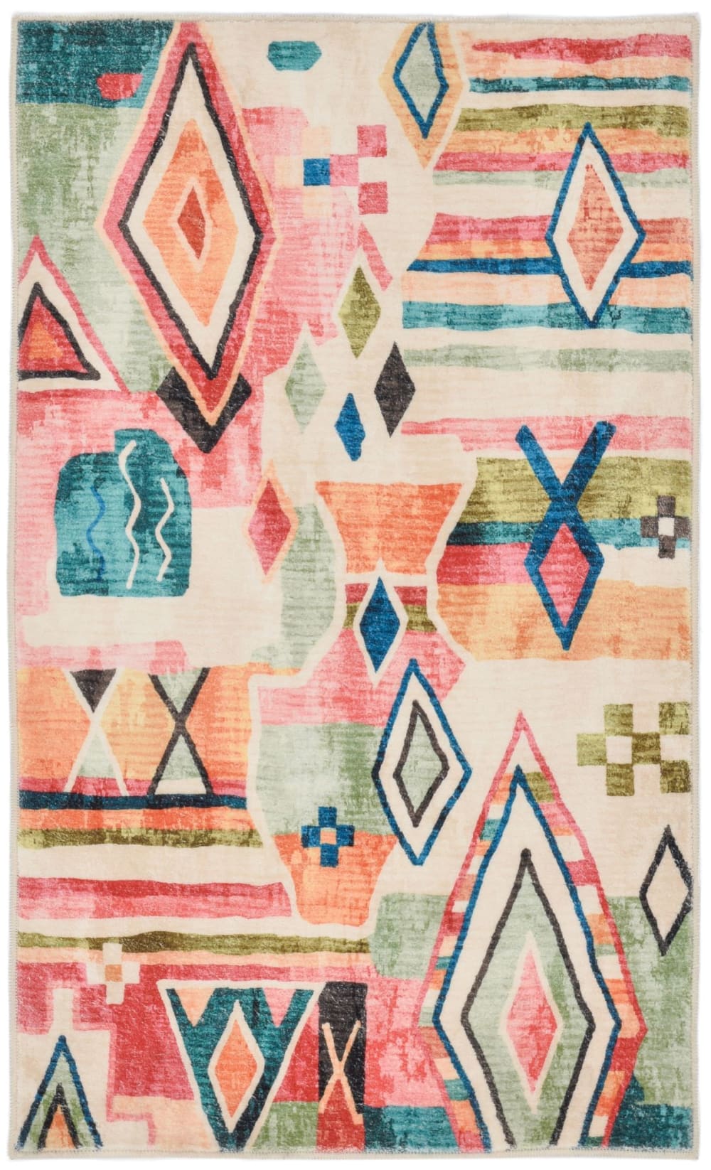 Tapis de bain moelleux - multicolore 60x100 cm