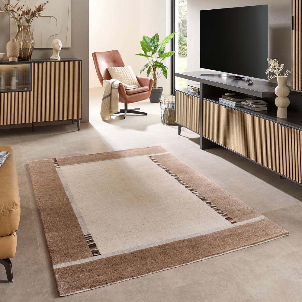 Handgeknüpfter Wohnzimmerteppich - Beige 70x140 cm - Maisons Du