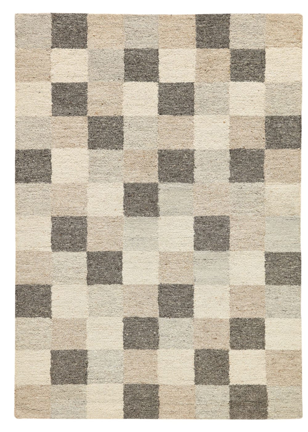 Tapis de salon tufté main - beige multicolore 70x140 cm