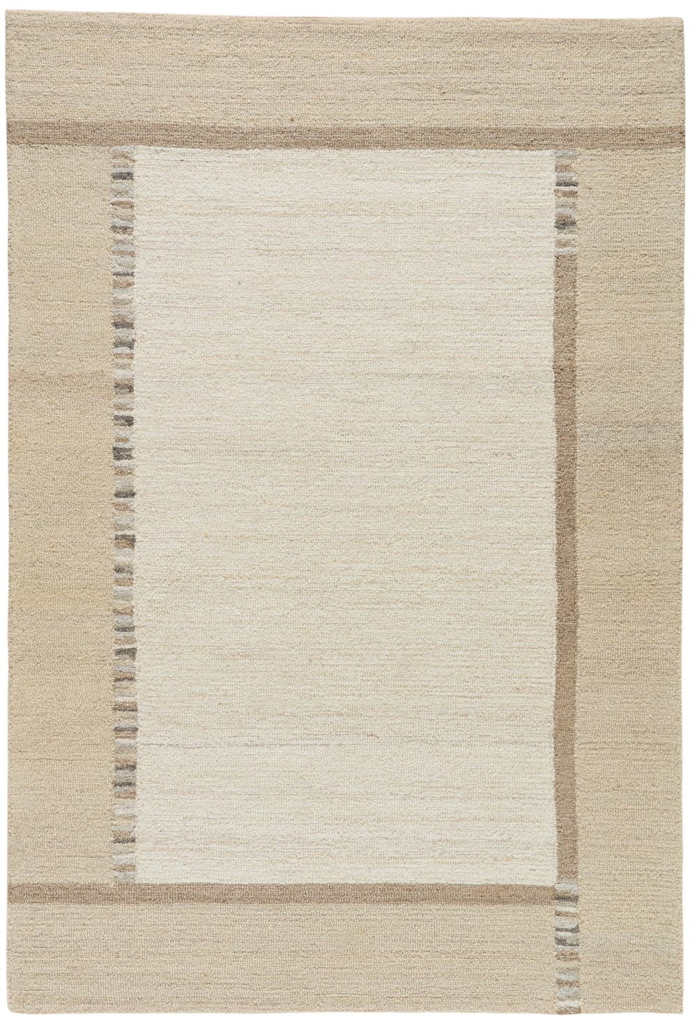 Natur Pur Handgetufteter Wohnzimmerteppich - Weiß 250x300 cm style landhaus Weiß Wolle