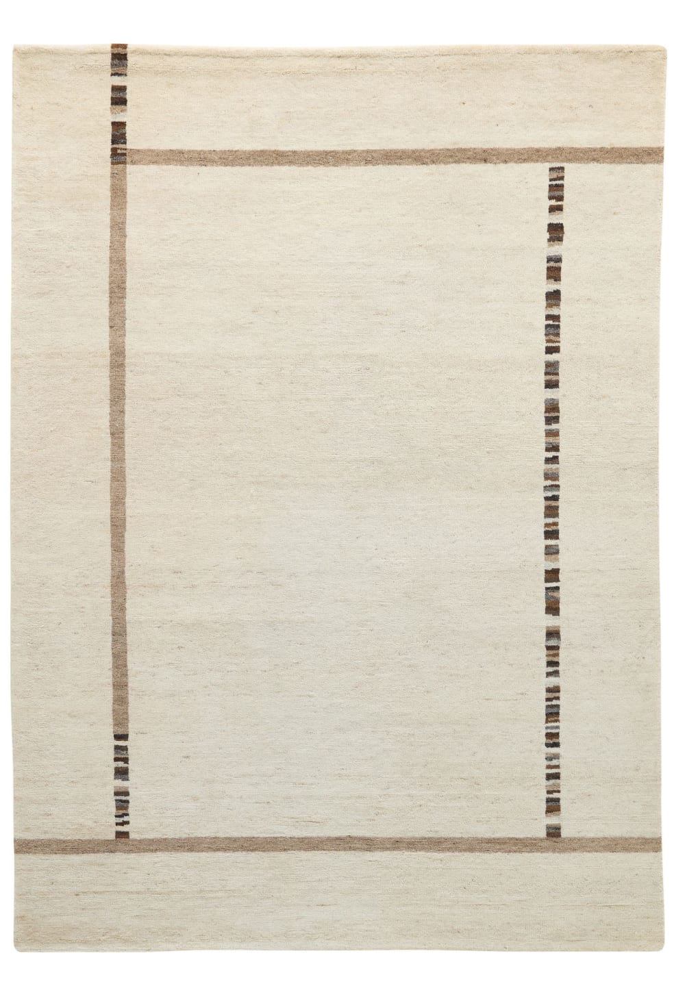 Natur Pur Handgeknüpfter Wohnzimmerteppich - Weiß 170x240 cm style landhaus Weiß Wolle