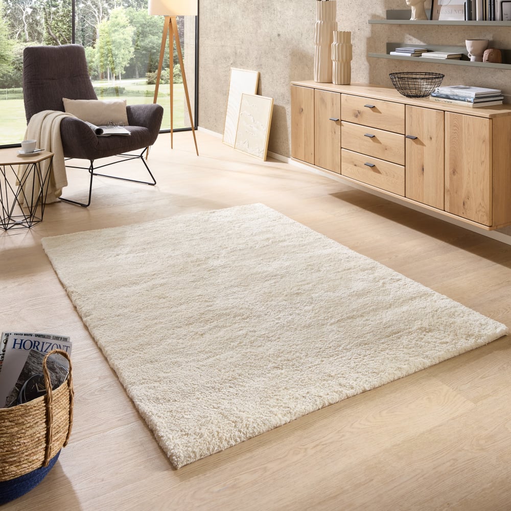Nepalesischer handgewebter Teppich - weiß 200x250 cm - Maisons Du
