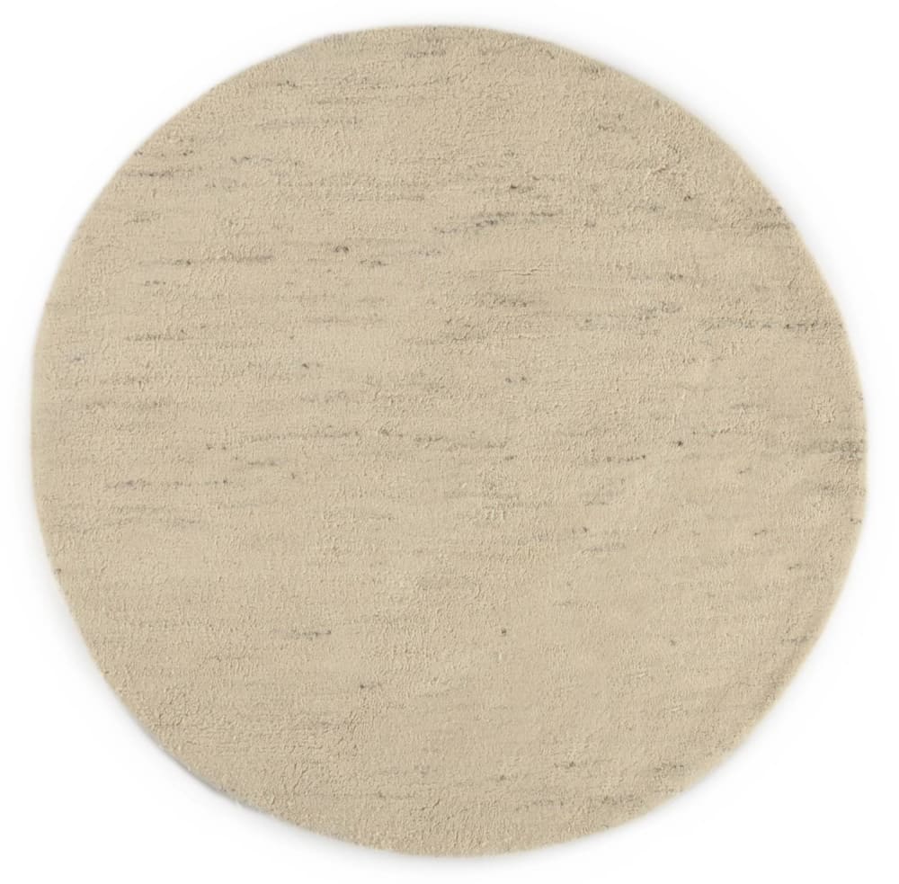 Natur Pur Original Berberteppich aus Marokko - Jaspé Durchmesser 250 cm style landhaus Beige Wolle
