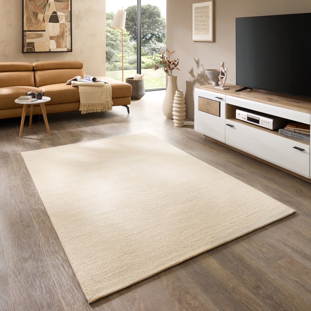 Handgetufteter Wohnzimmerteppich - Beige 70x140 cm - Maisons Du