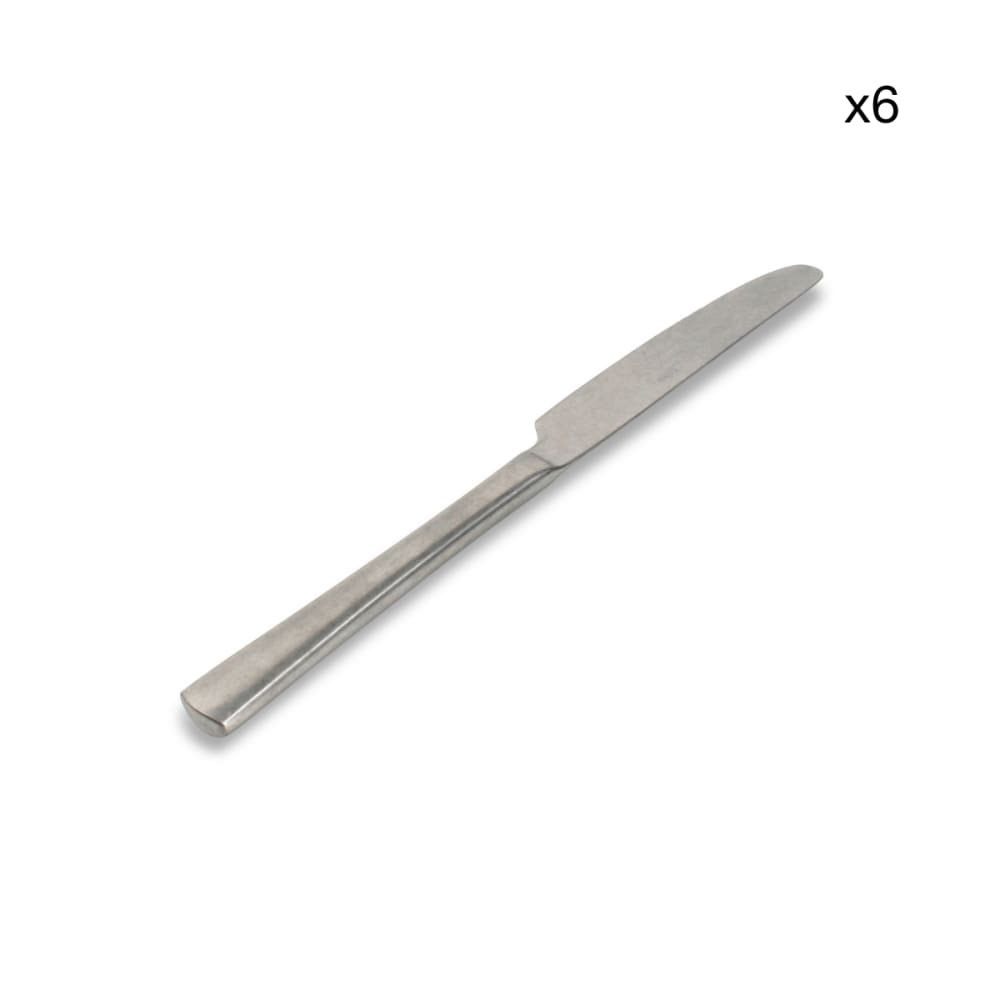 Lot de 6 couteau de table argent en métaux 22cm