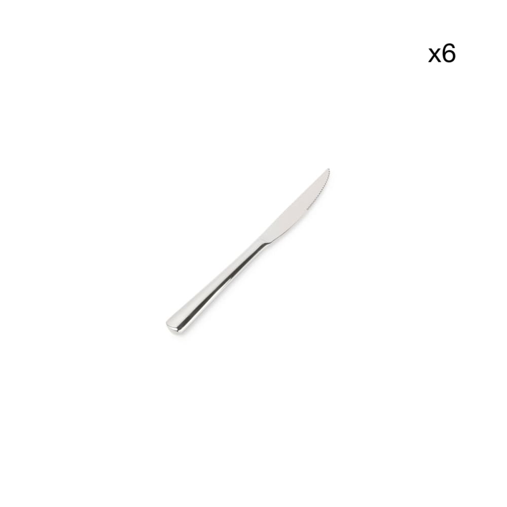 Lot de 6 couteau à steak argent en métaux 22cm