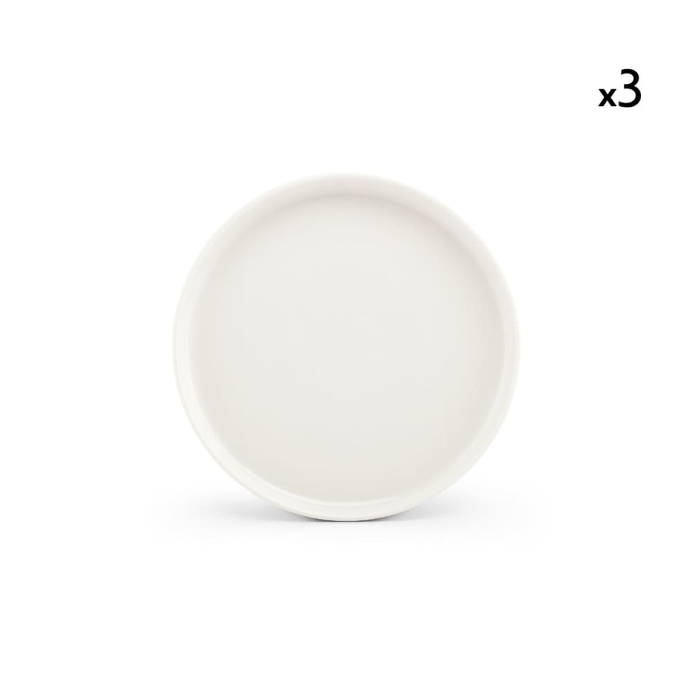 Lot de 3 assiettes blanc en porcelaine 20cm Lot de 3 assiettes blanc en porcelaine 20cm
