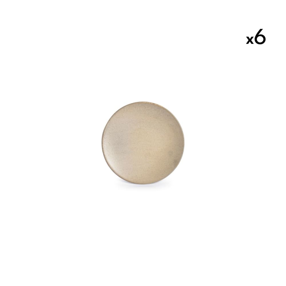 Lot de 6 assiettes beige en porcelaine 16cm