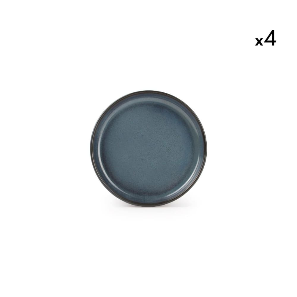 Lot de 4 assiettes bleu en porcelaine 13,5cm Lot de 4 assiettes bleu en porcelaine 13,5cm