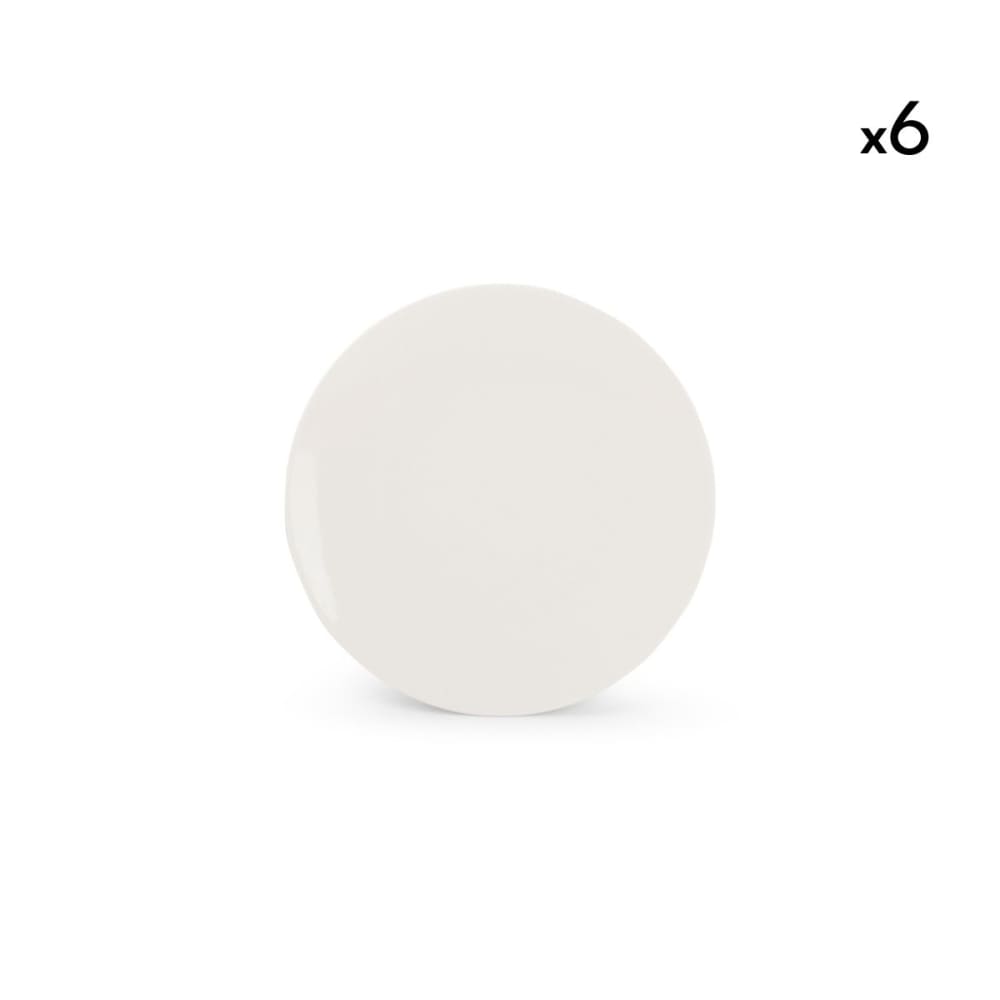 Lot de 6 assiettes blanc en porcelaine 16cm