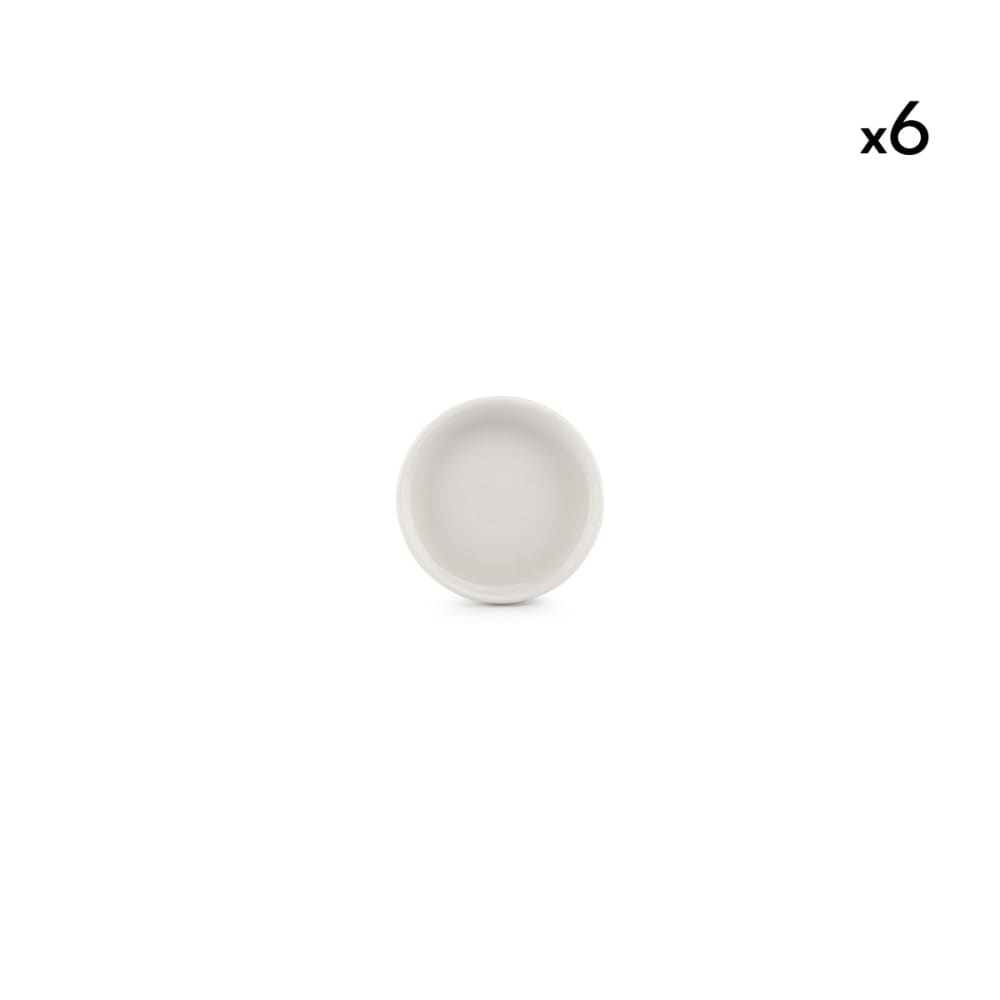 Lot de 6 assiettes blanc en porcelaine 9xh2cm