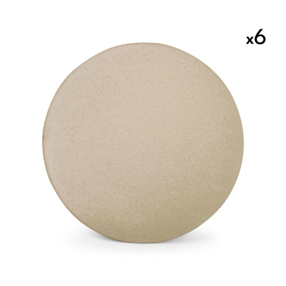 Lot de 6 assiettes beige - porcelaine