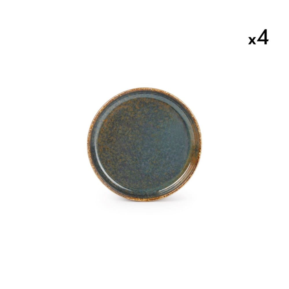 Lot de 4 assiettes bleu en porcelaine 13,5cm