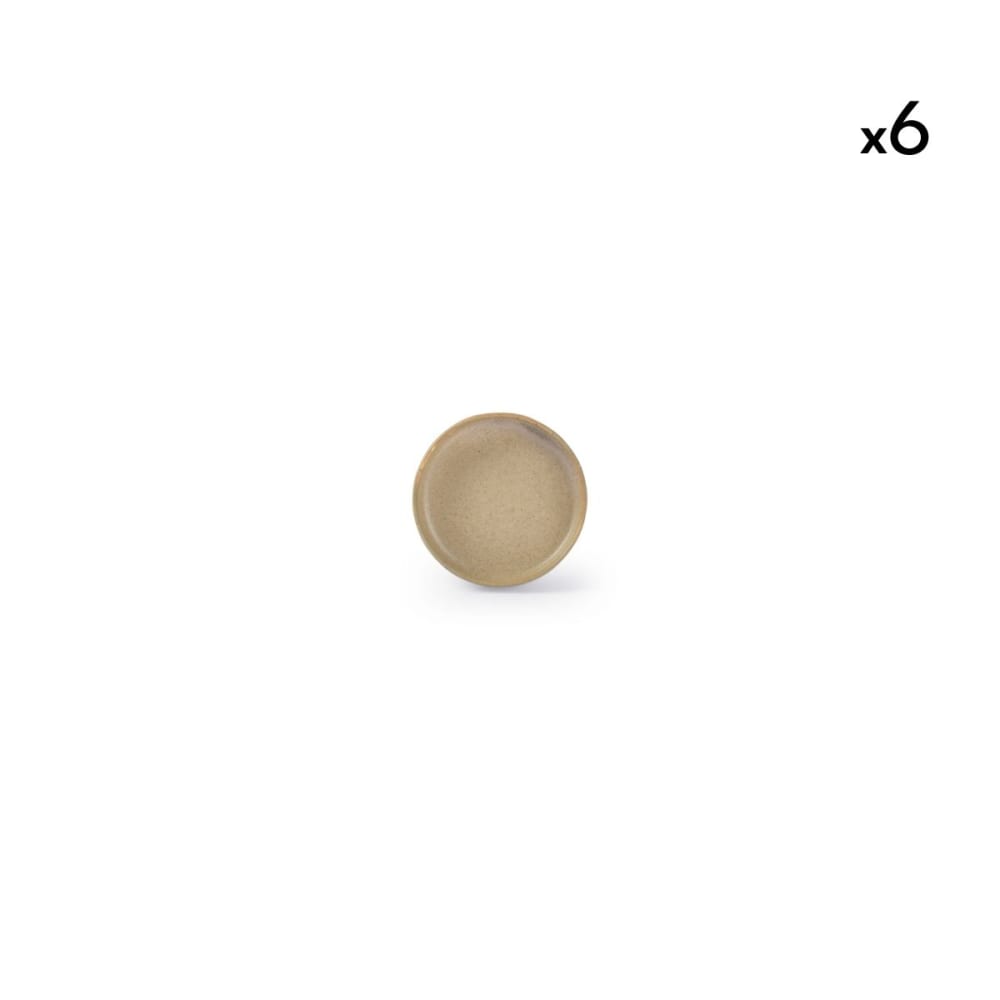 Lot de 6 assiettes beige en porcelaine 9xh2cm Lot de 6 assiettes beige en porcelaine 9xh2cm