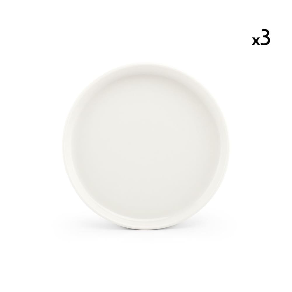 Lot de 3 assiettes blanc en porcelaine 17cm Lot de 3 assiettes blanc en porcelaine 17cm