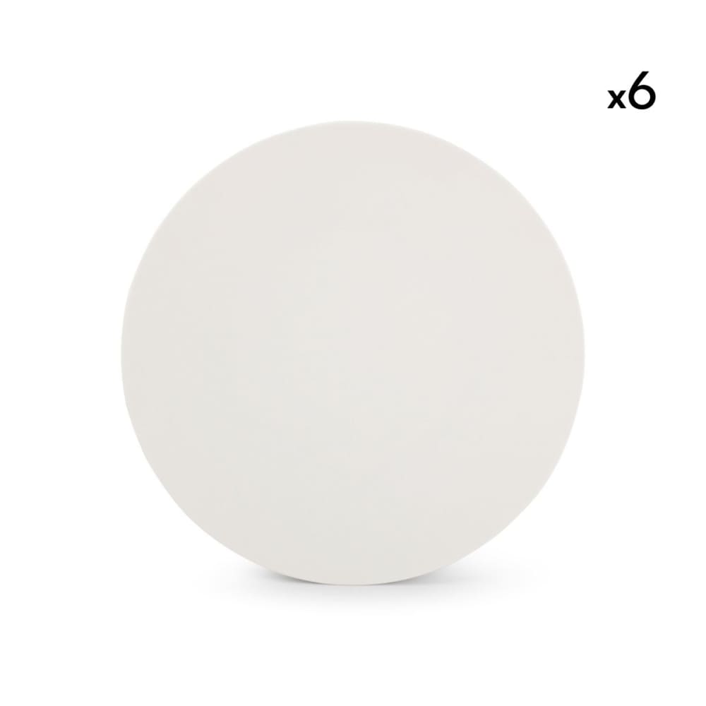 Lot de 6 assiettes blanc en porcelaine 27cm