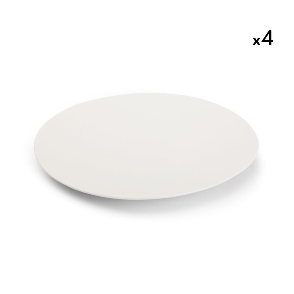 Lot de 4 assiettes blanc en porcelaine 36x25,5cm