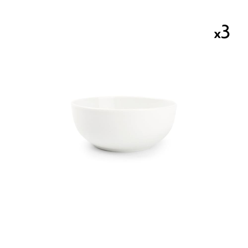 Lot de 3 bols blanc en porcelaine 12xh5cm