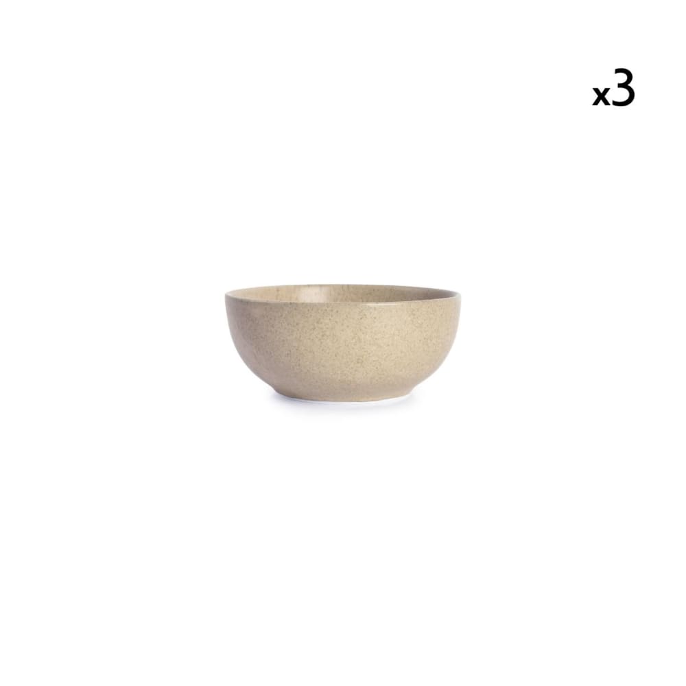 Lot de 3 bols beige en porcelaine 12xh5cm