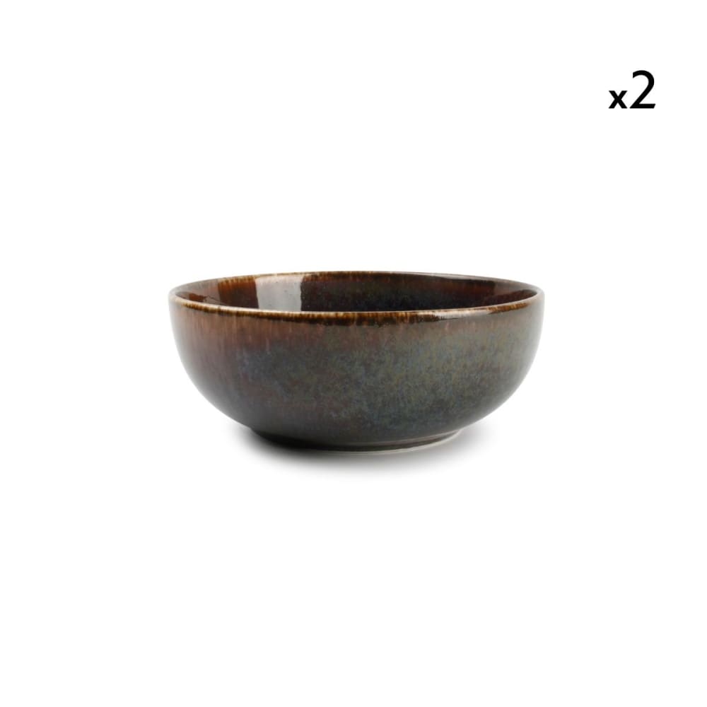 Lot de 2 bols vert en porcelaine 16xh5,5cm
