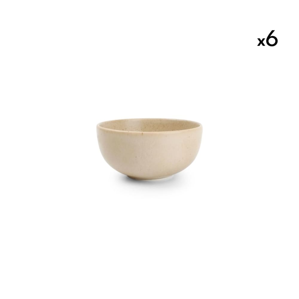 Lot de 6 bols beige en porcelaine 10xh4,5cm