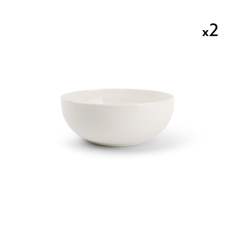 Lot de 2 bols blanc en porcelaine 16xh5,5cm