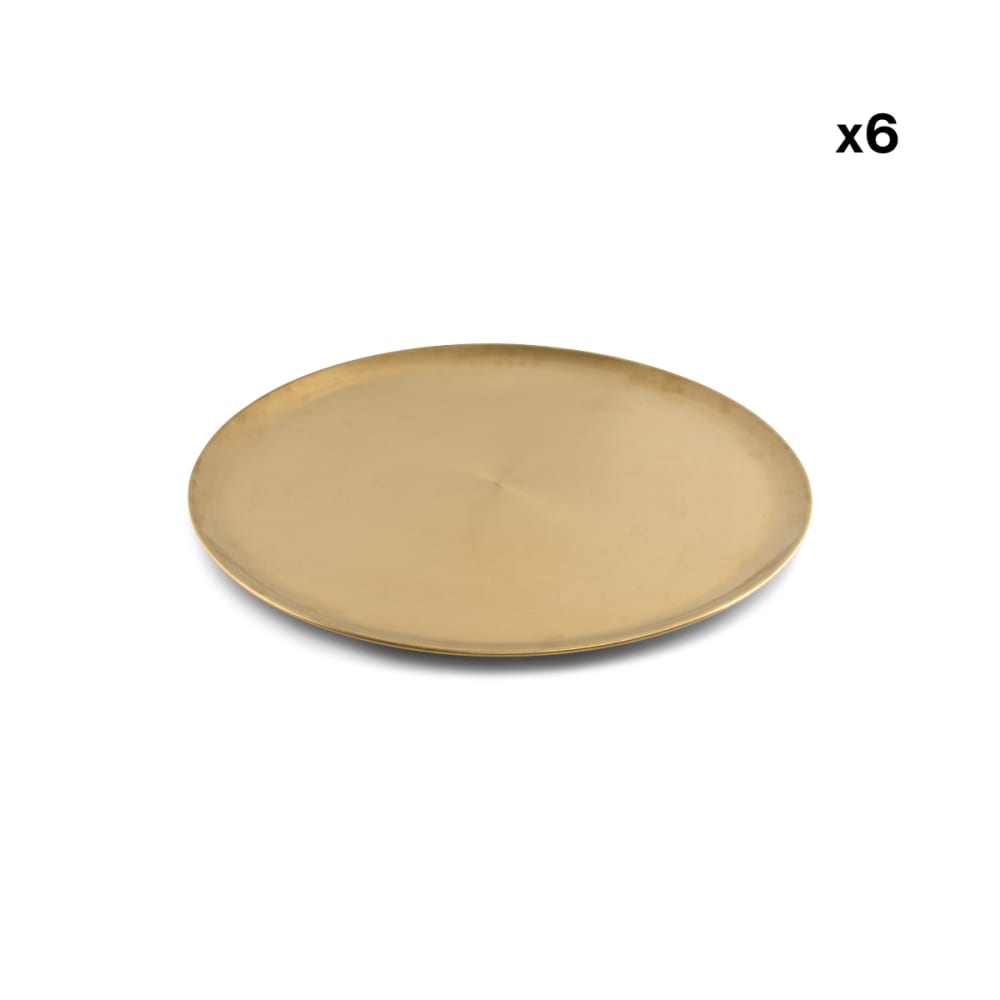 Lot de 6 plateau de service or en métaux 44,5xh1cm