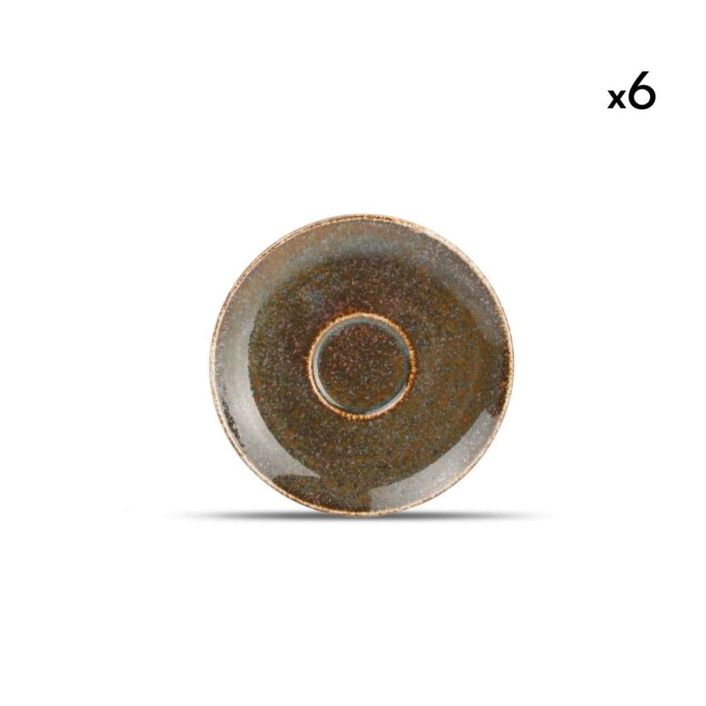 Lot de 6 soucoupes moka vert en porcelaine 12cm