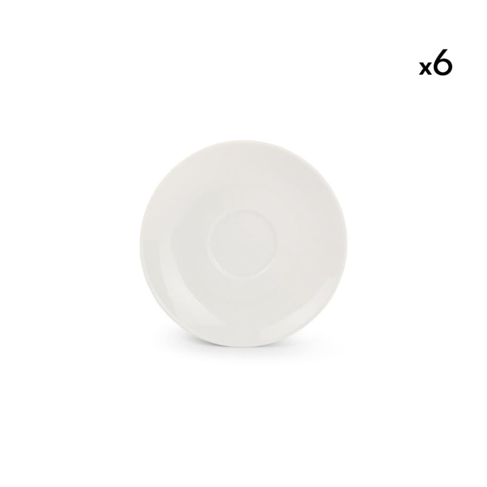 Lot de 6 soucoupes blanc en porcelaine 14cm