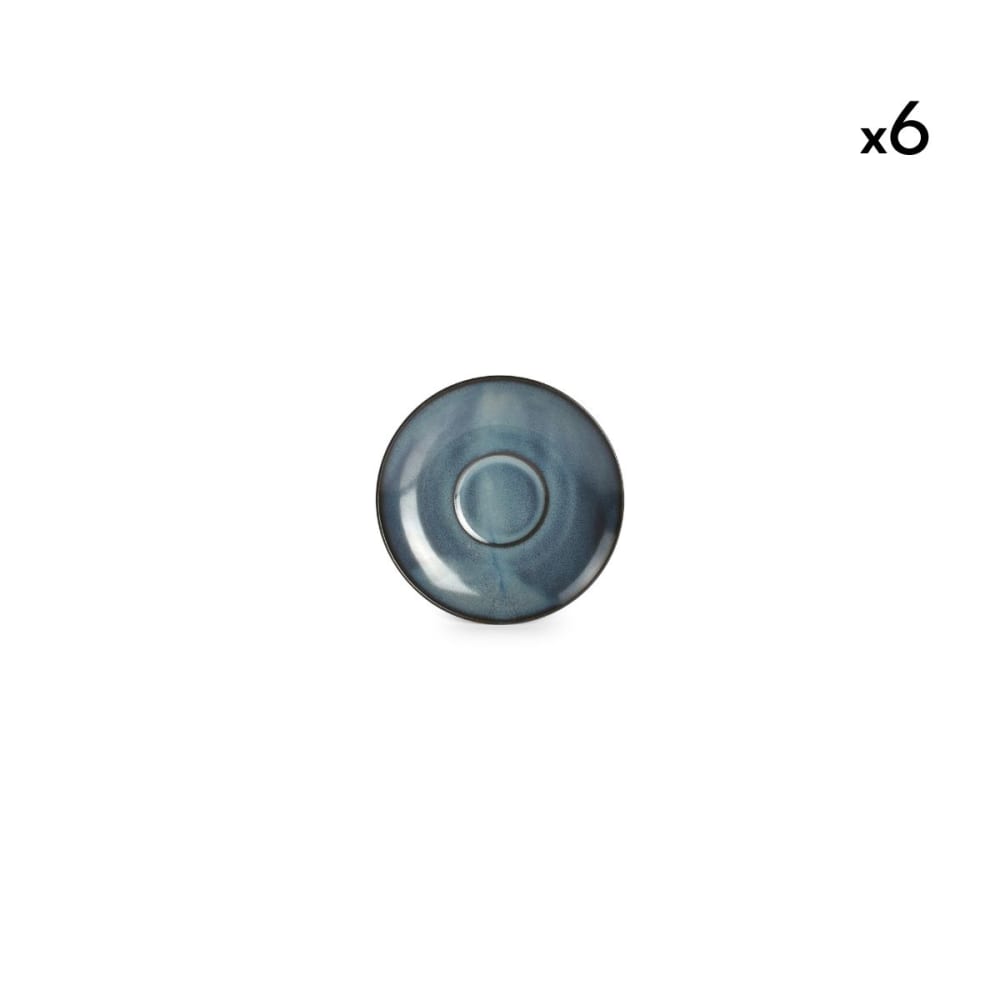 Lot de 6 soucoupes bleu en porcelaine 14cm