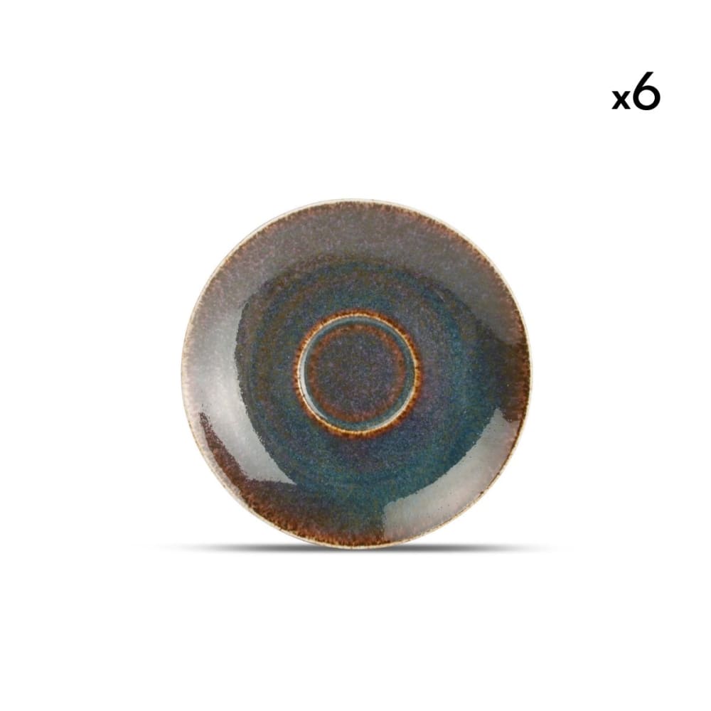 Lot de 6 soucoupes vert en porcelaine 14cm