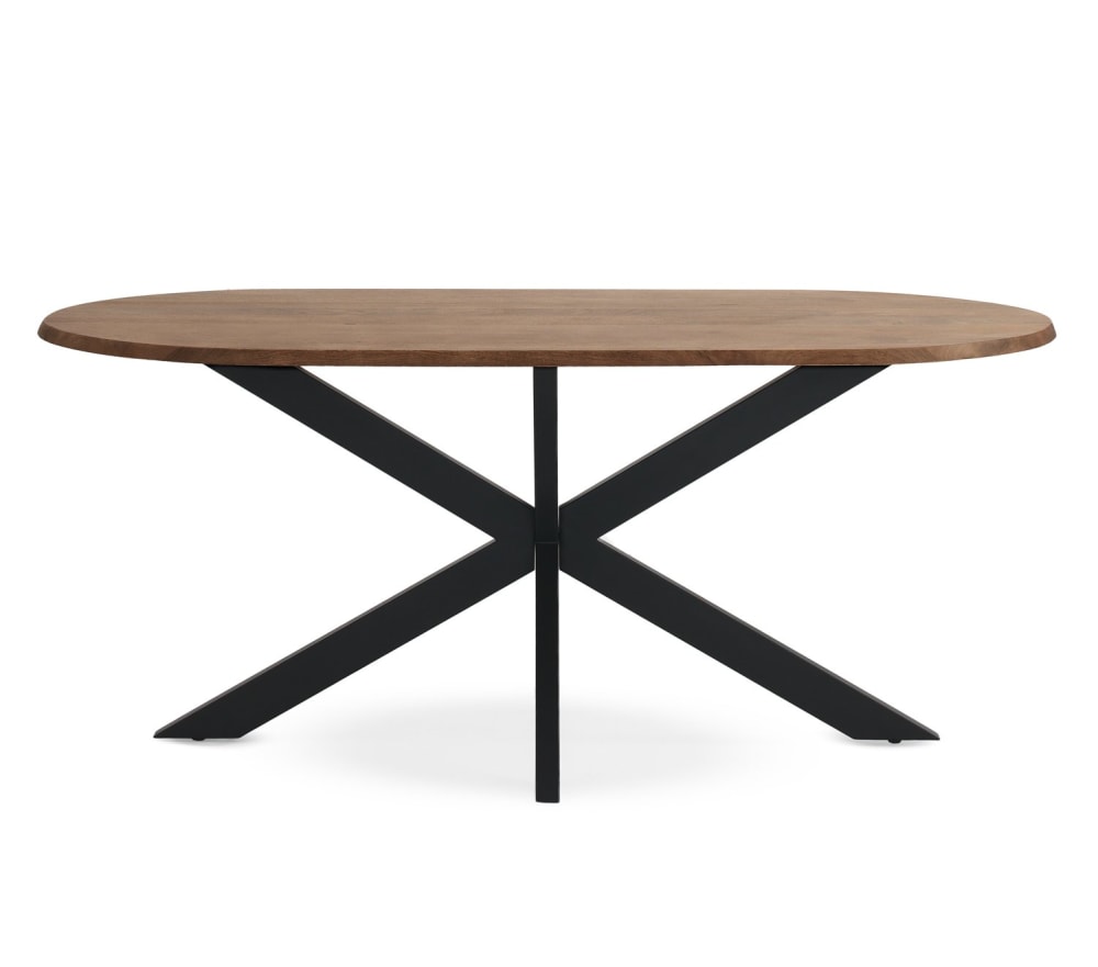 GEESE HOME Ovaler Esstisch 180 x 90 cm aus Akazienholz Braun