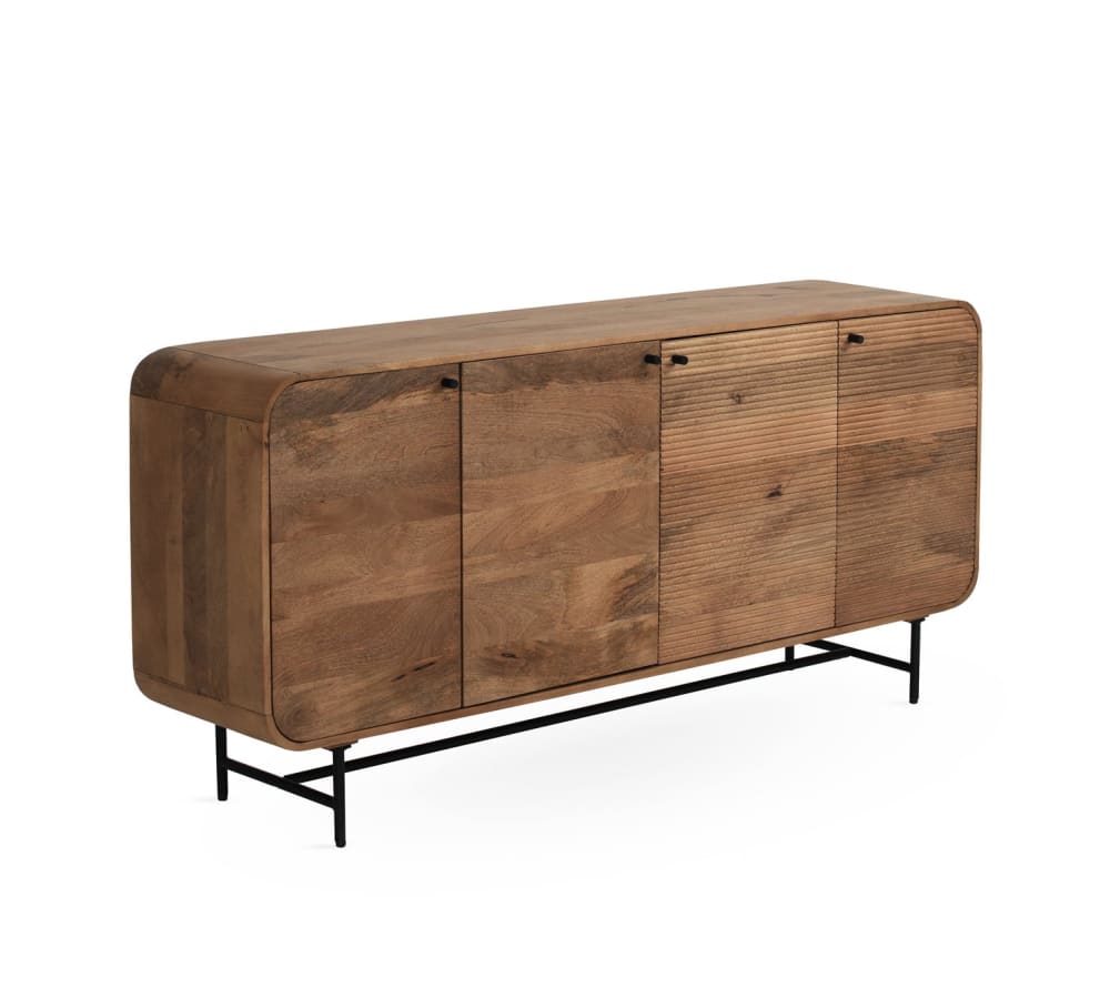 Sideboard mit aus massivem Mangoholz mit 4 Türen - Maisons Du