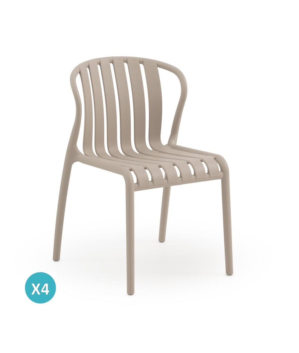 Lot de 4 chaises en polypropylène - couleur