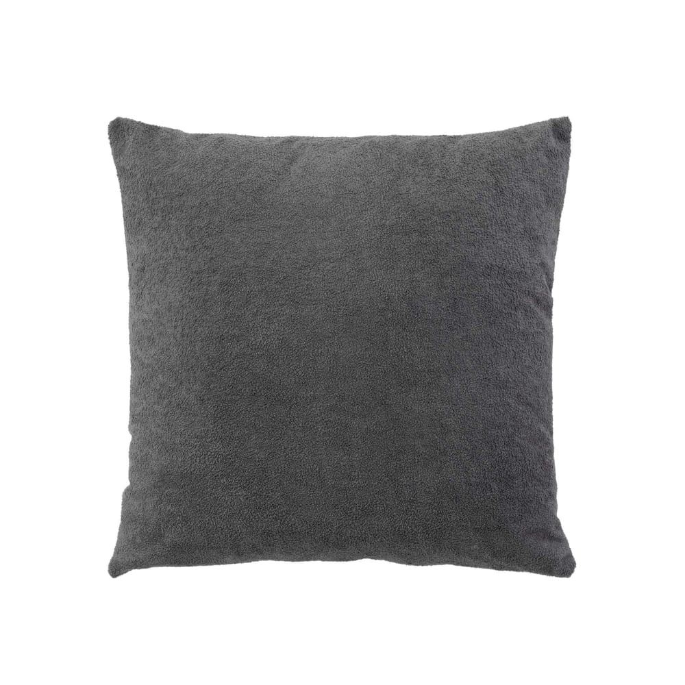 Coussin - effet bouclette coton/polyester gris 45x45 cm