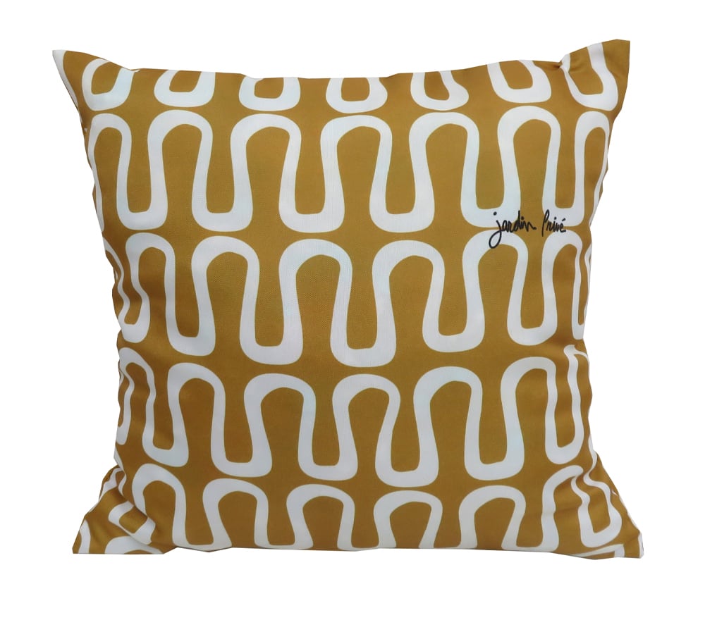 Lot de 2 coussins extérieur   40x40x15  jaune moutarde