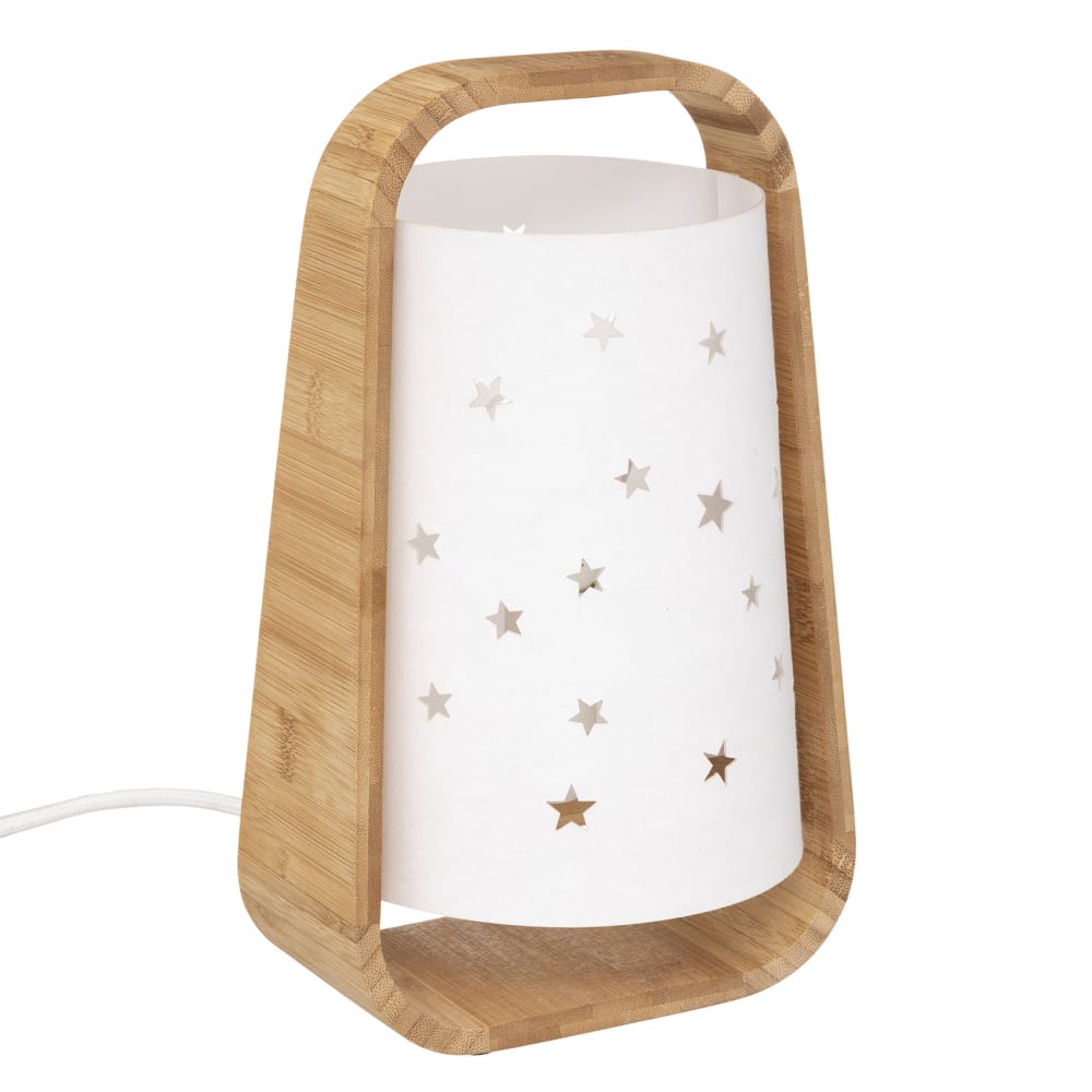 Home Maison Lampe durchbrochene Sterne style modern Weiß Bambus
