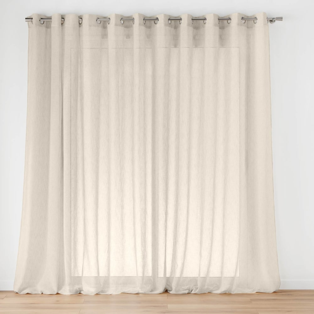 Voilage grande largeur - effet lin tissé polyester lin 0 x 400