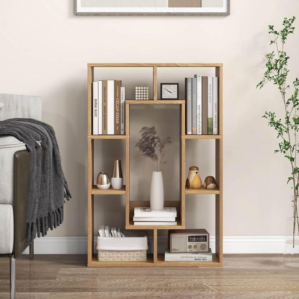 Bibliothèque avec 7 cubes beige 60x20x90 cm