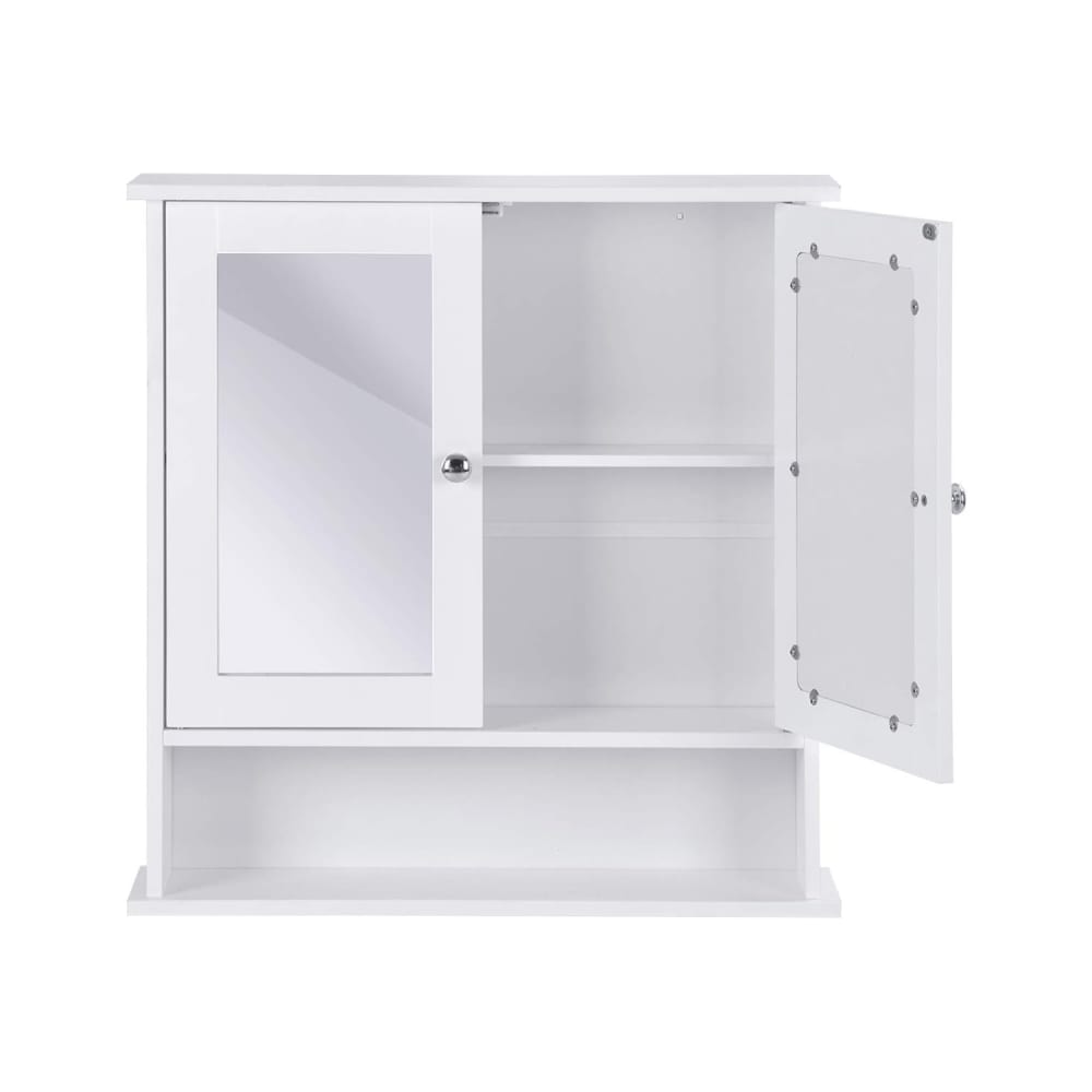 Armoire de salle de bain murale blanche avec miroir 56 x 13 x 58 cm