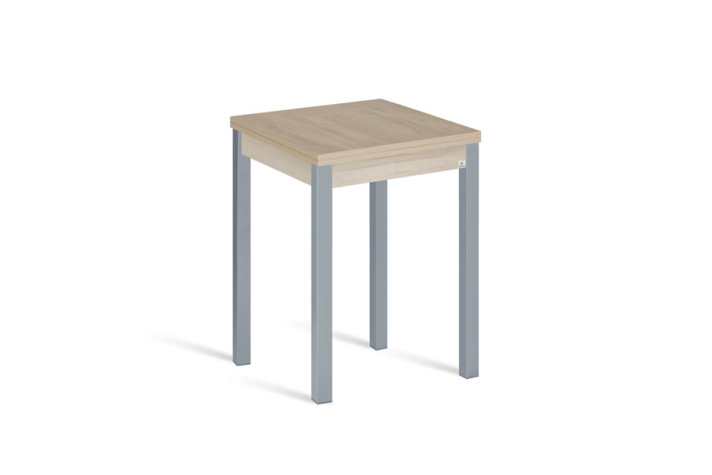 mesa de cocina alta extensible libro 65130x65cm roble pata gris