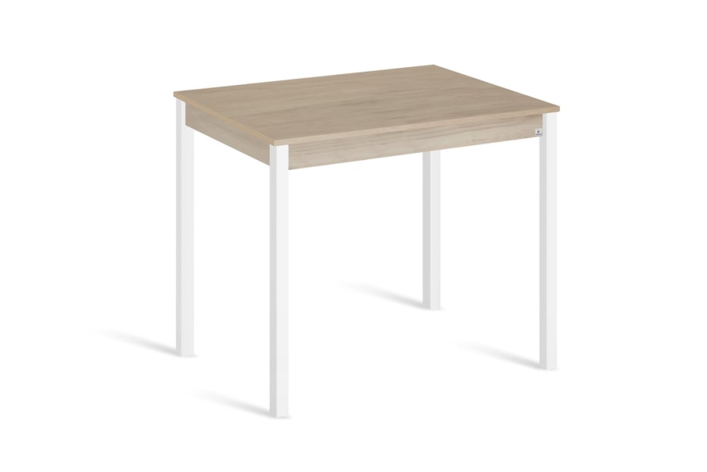 mesa de cocina alta fija 100x60 cm roble pata blanco