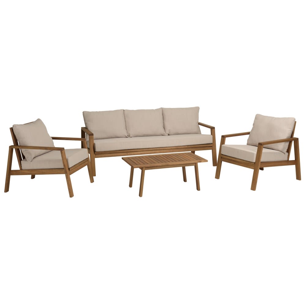 MACABANE Gartenmöbel 5-Sitzer BONIFACIO Akazie Braun Holz