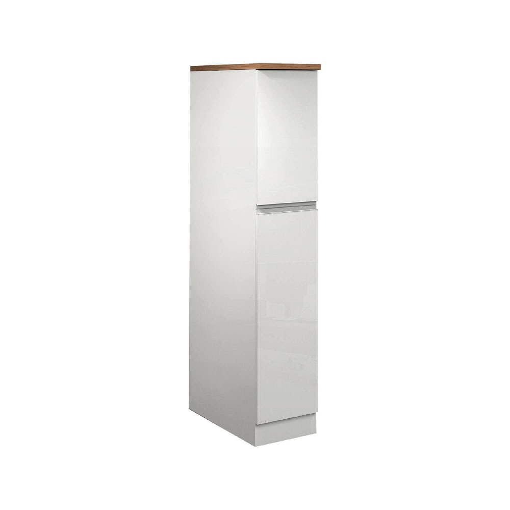 Buffet de Cuisine effet bois blanc brillant, chêne clair 30x60h165 cm