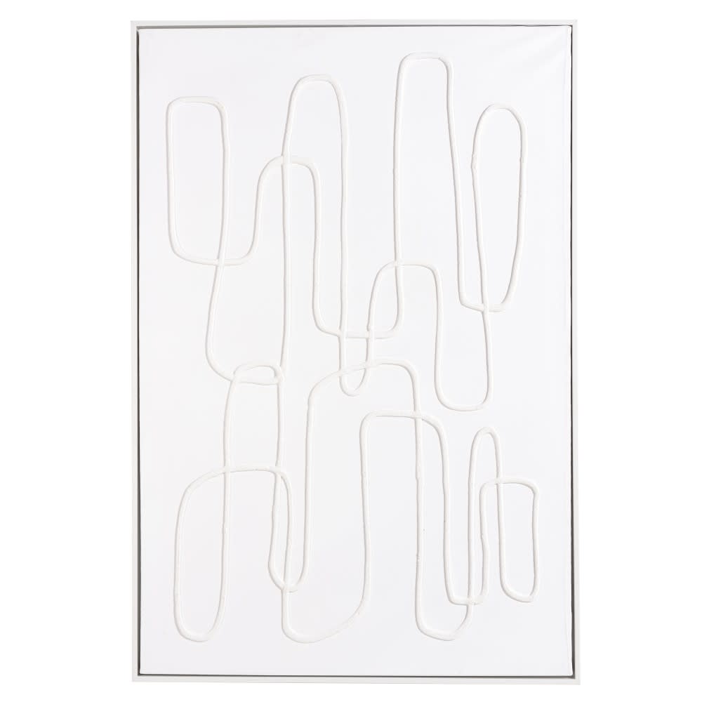 Décoration murale 83x123cm lignes abstraites n°1, cadre blanc