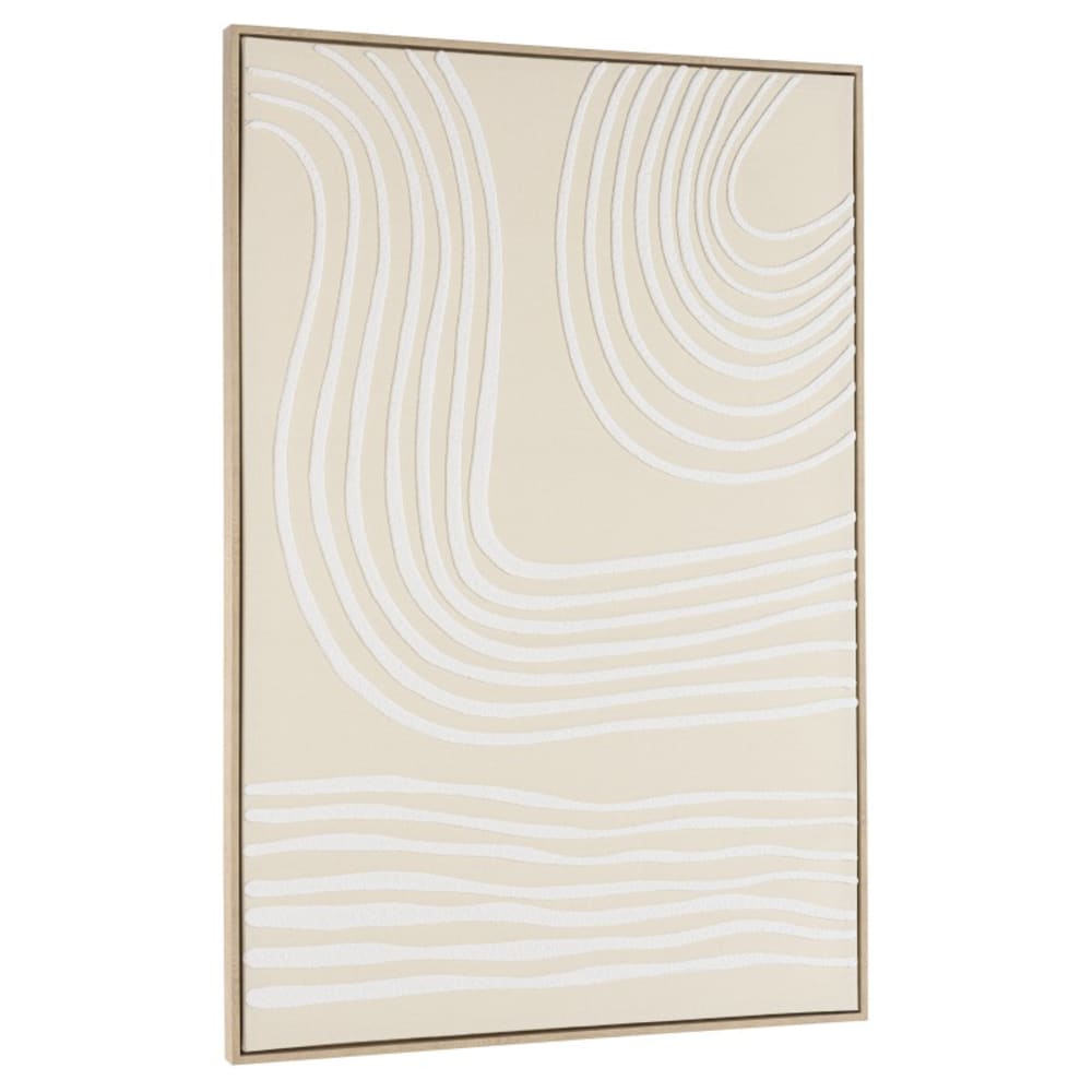 Décoration murale C - 83x123cm lignes abstraites, cadre naturel