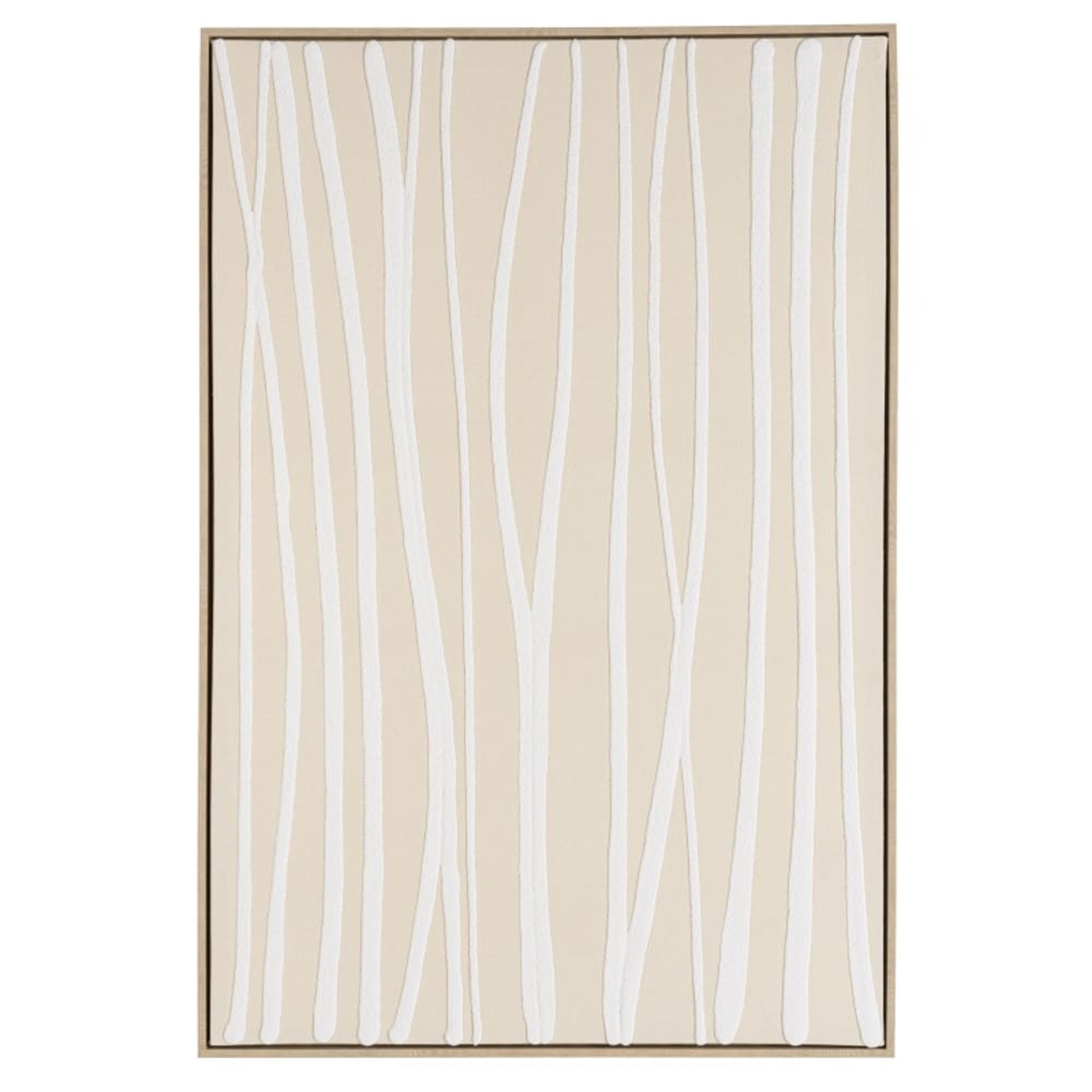 Décoration murale B - 83x123cm lignes abstraites, cadre naturel